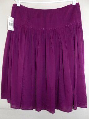 NWT Ralph Lauren pure cotton skirt 14 Purple Full Very light Magenta Midi $109